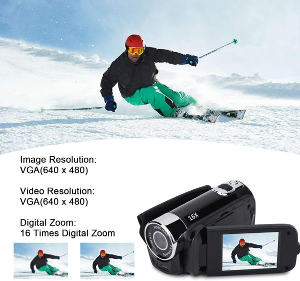 Camcorder, Full HD Handheld Video Camera 16X High Definition Digital Cam Recorder 2.4 Inch LCD Screen DV Camera for Vlogging Recording (US Standard) - Image 4