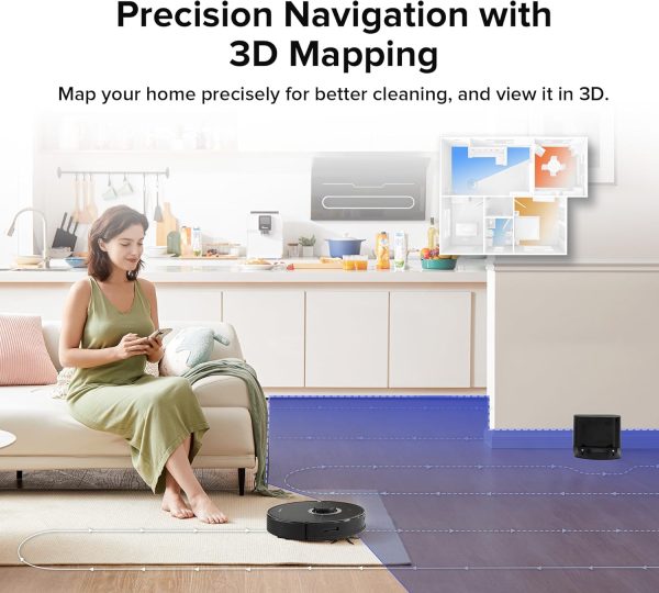 roborock Q7 Max Robot Vacuum and Mop, 30-Level Adjustable Water Flow, 4200Pa Suction, PreciSense LiDAR Navigation, No-Go & No-Mop Zones, 3D Mapping, App & Voice Control, Ideal for Pet Hair - Image 4