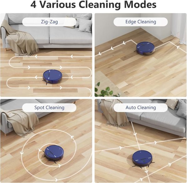 Robot Vacuum and Mop Combo, WiFi/App/Voice, Robotic Vacuum Cleaner with Schedule, 2 in 1 Mopping Robot Vacuum with Water Tank and Dustbin, Self-Charging, Slim, Ideal for Hard Floor, Pet Hair, Carpet - Image 3