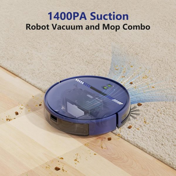 Robot Vacuum and Mop Combo, WiFi/App/Voice, Robotic Vacuum Cleaner with Schedule, 2 in 1 Mopping Robot Vacuum with Water Tank and Dustbin, Self-Charging, Slim, Ideal for Hard Floor, Pet Hair, Carpet - Image 5