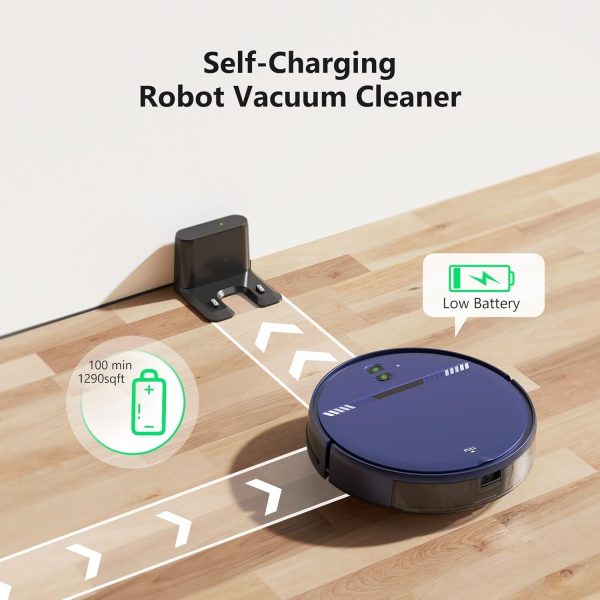 Robot Vacuum and Mop Combo, WiFi/App/Voice, Robotic Vacuum Cleaner with Schedule, 2 in 1 Mopping Robot Vacuum with Water Tank and Dustbin, Self-Charging, Slim, Ideal for Hard Floor, Pet Hair, Carpet - Image 6