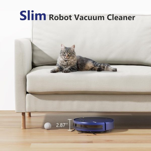 Robot Vacuum and Mop Combo, WiFi/App/Voice, Robotic Vacuum Cleaner with Schedule, 2 in 1 Mopping Robot Vacuum with Water Tank and Dustbin, Self-Charging, Slim, Ideal for Hard Floor, Pet Hair, Carpet - Image 7