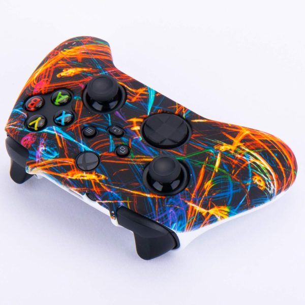 Silicone Printing Thickened Cover Skin Case for Xbox Series X/S Controller x 1(Night Beam) with Thumb Grips x 10 - Image 3