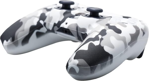 Studded Printing Silicone Cover Skin Case for PS5 Controller x 1(White) with Pro Thumb Grips x 10 - Image 3