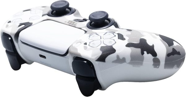 Studded Printing Silicone Cover Skin Case for PS5 Controller x 1(White) with Pro Thumb Grips x 10 - Image 4