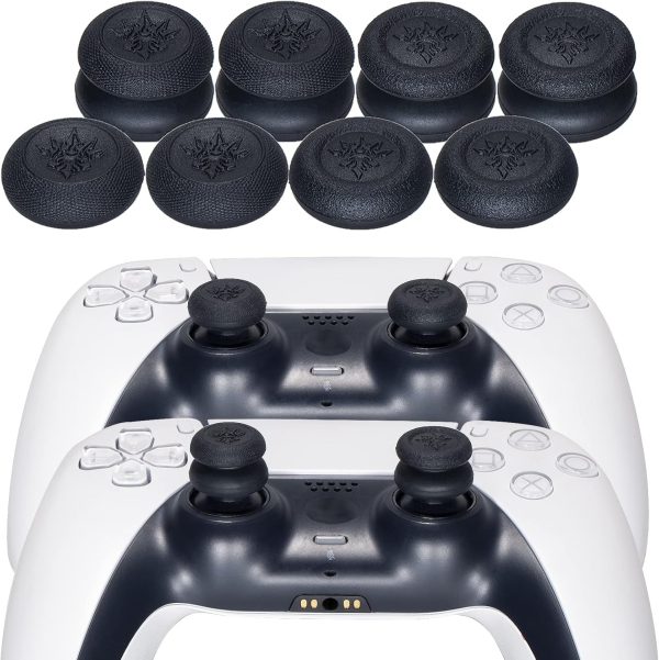 Studded Printing Silicone Cover Skin Case for PS5 Controller x 1(White) with Pro Thumb Grips x 10 - Image 5