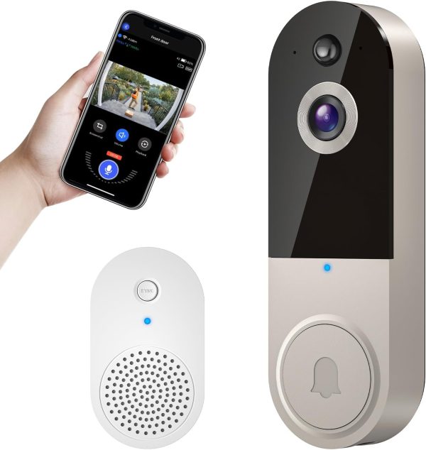 Wireless Wi-Fi Video Doorbell Camera with AI Motion Detection, Two Way Audio, Night Vision and Cloud Storage