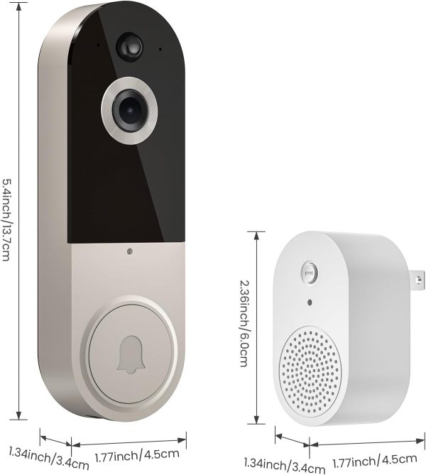 Wireless Wi-Fi Video Doorbell Camera with AI Motion Detection, Two Way Audio, Night Vision and Cloud Storage - Image 2