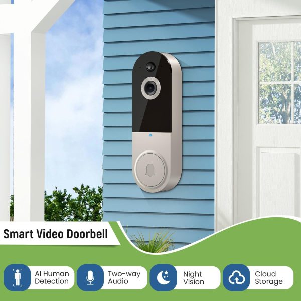 Wireless Wi-Fi Video Doorbell Camera with AI Motion Detection, Two Way Audio, Night Vision and Cloud Storage - Image 6