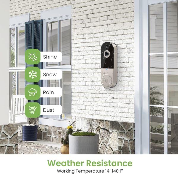 Wireless Wi-Fi Video Doorbell Camera with AI Motion Detection, Two Way Audio, Night Vision and Cloud Storage - Image 9